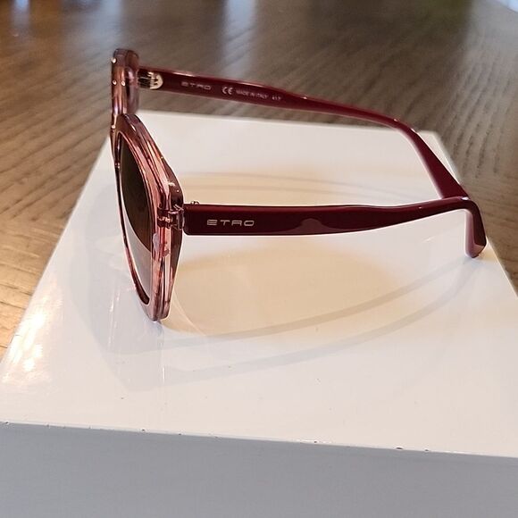 Etro Pink Patterned Cat-Eye Sunglasses with Brown Gradient Lenses main image 8